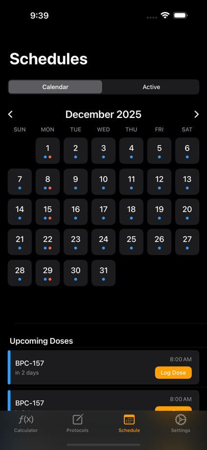 Peptide Tracker Calculator 的 App Store 截图 4