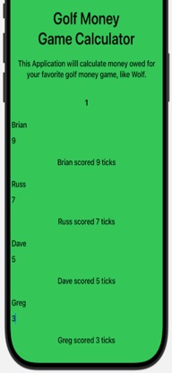 Golf Money Game Calculator screenshot 2