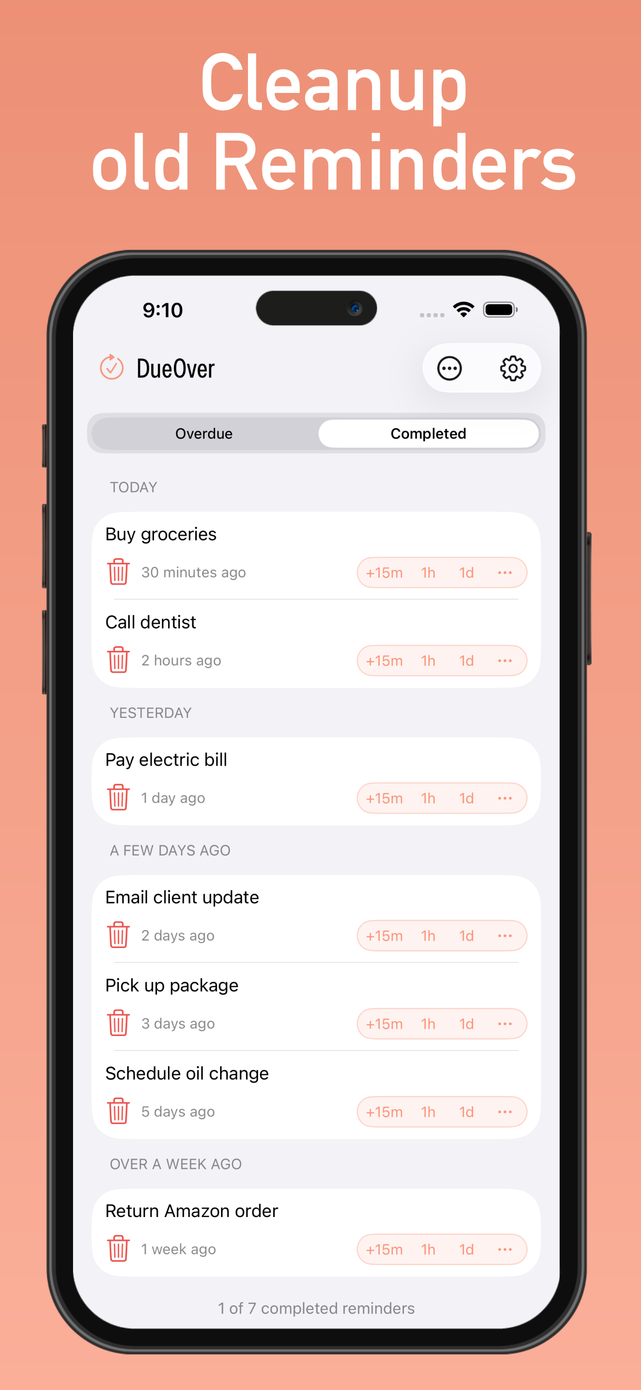 DueOver: Reminders Cleanup screenshot 3