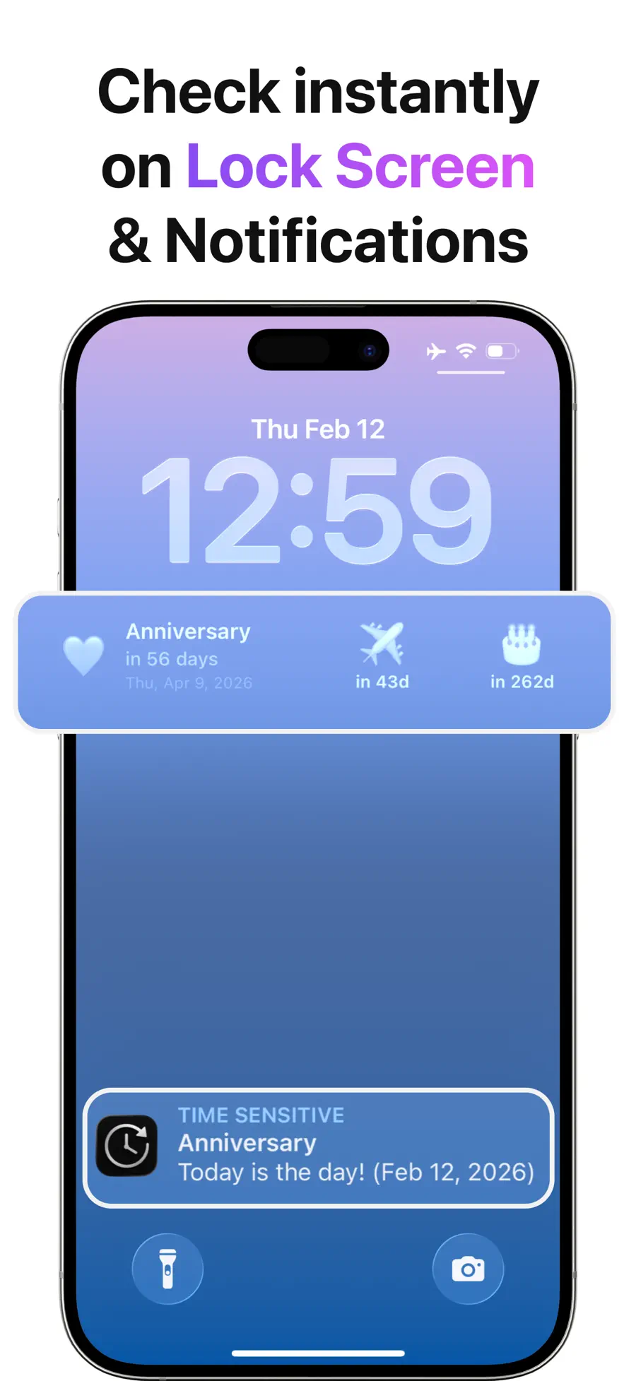 Countdown Pro - Widget & Timer showing colorful events and Home Screen and Lock Screen widgets on iPhone (3/4)