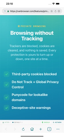 VanBrowser: Private Browser Screenshot 2 of 10