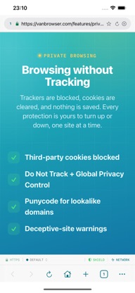 VanBrowser: Private Browser screenshot 2