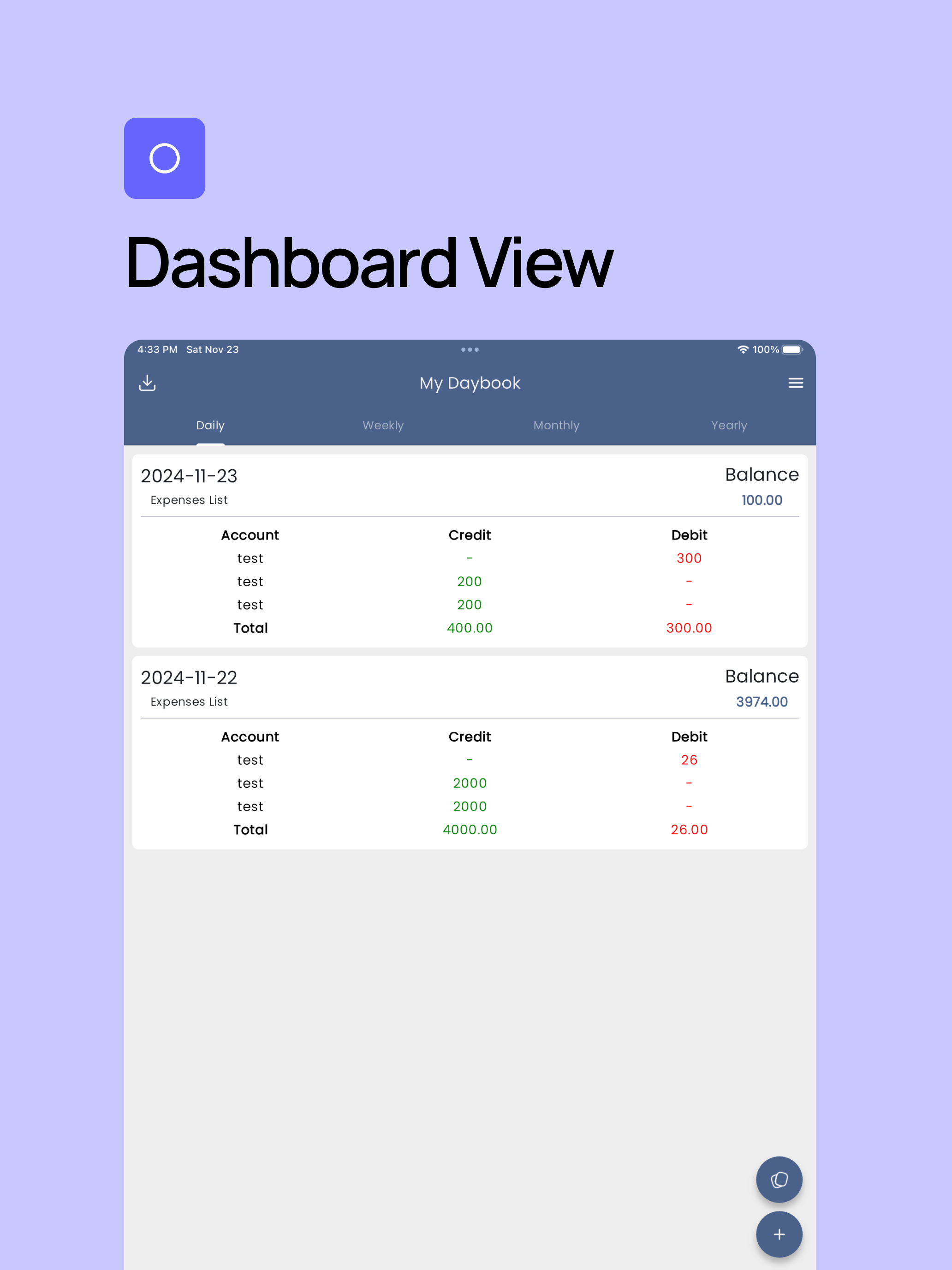 Daybook Ledgerbook screenshot 6