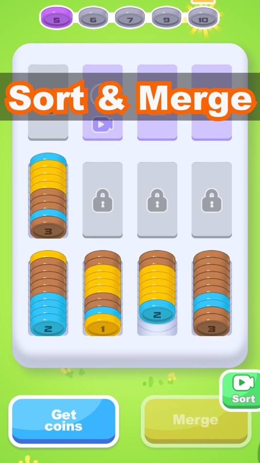#1. Coin Merge&Sort-relax satisfy (iOS) 由: Ritsu Maruyama