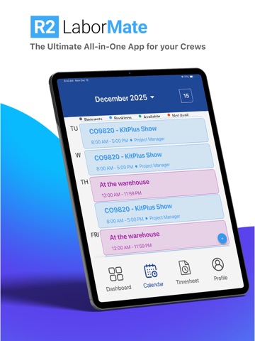 R2 LaborMate iPad screenshot