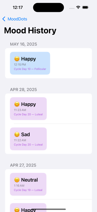 MoodDots: Mood & Cycle Tracker Screenshot 5 of 5
