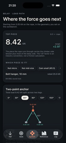 Climbing ropes calc screenshot 3