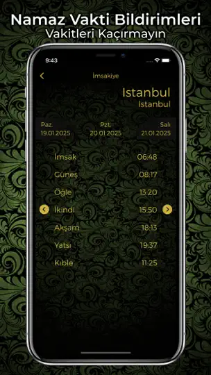Namaz Vakti: Ezan Muslim Pro iPhone Ekran Görüntüsü 2