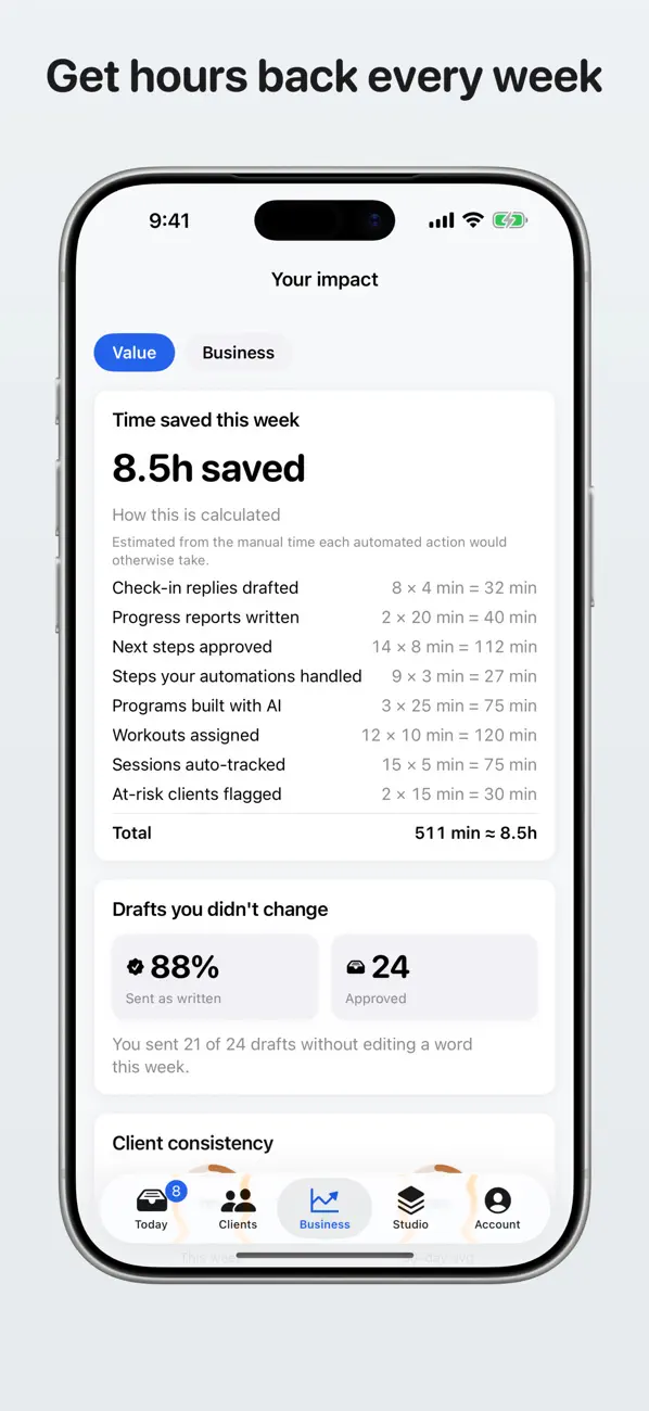 Screenshot #2 pour FitnessKit: PT Client Coach