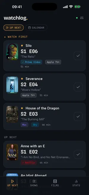 watchlog: TV & film tracker screenshot 1
