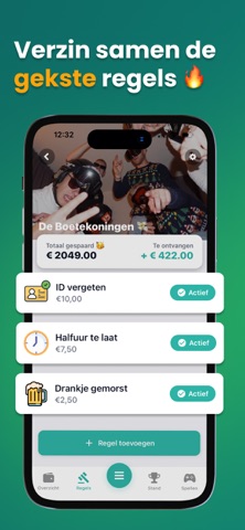 Vriendenpot: Boetepot en Games iPhone screenshot 2