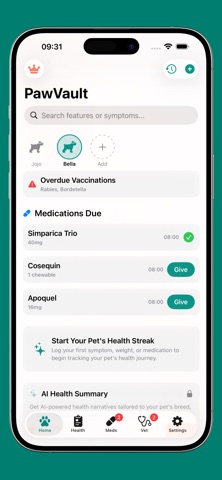 Paw Vault AI: Track Pet Health iPhone screenshot