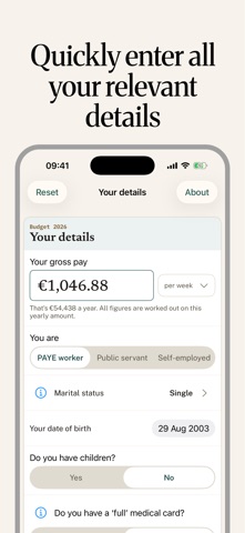 Irish PAYE Tax Calculator iPhone screenshot