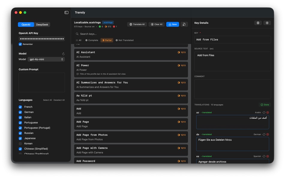 #3. Transly - XCStrings Editor (macOS) Ved: Hien Nguyen