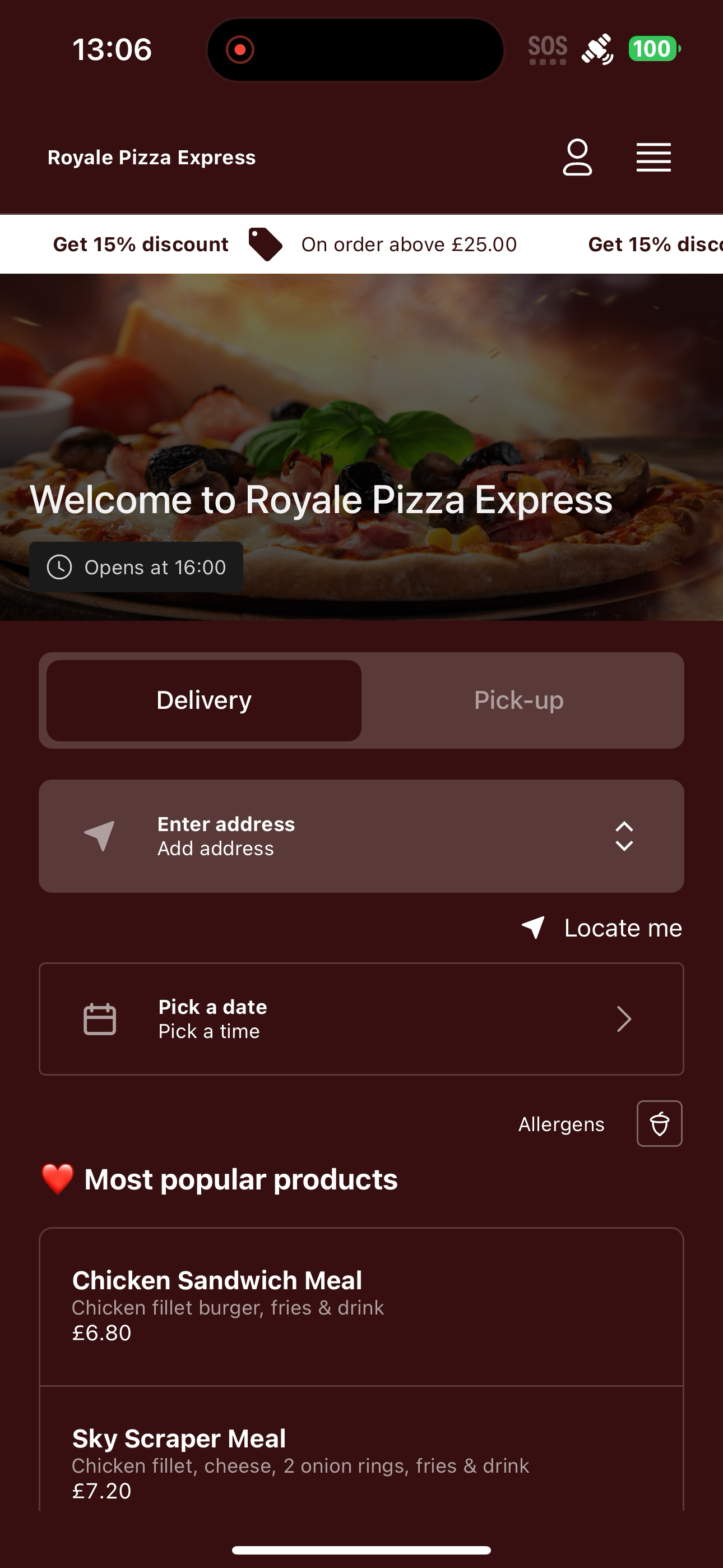 Royale Pizza Express UK screenshot 3