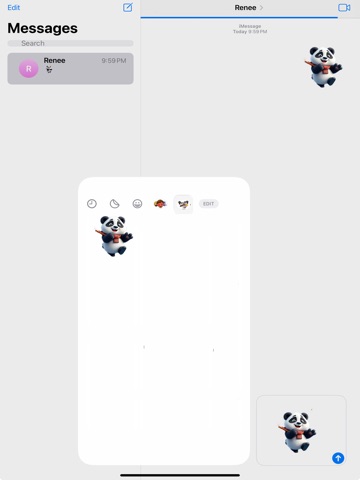 Mega Fluffy Panda Stickers iPad screenshot