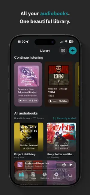 Vitreo: Audiobook Player screenshot 1