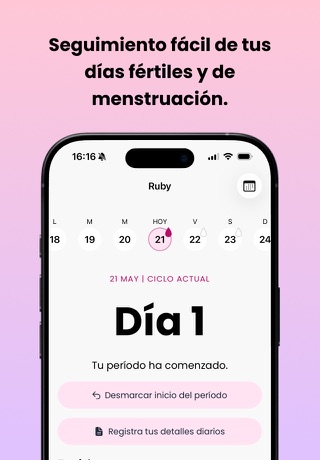 Calendario Menstrual - Ruby iPhone screenshot 2