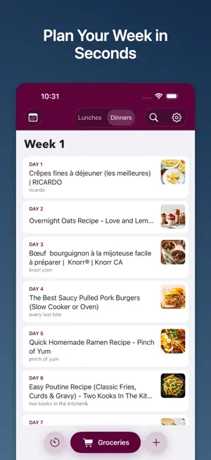 Weekly Chefs - Meal planner screenshot 1