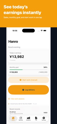 Hanro - Gig Driver Tracker Screenshot 1 of 5