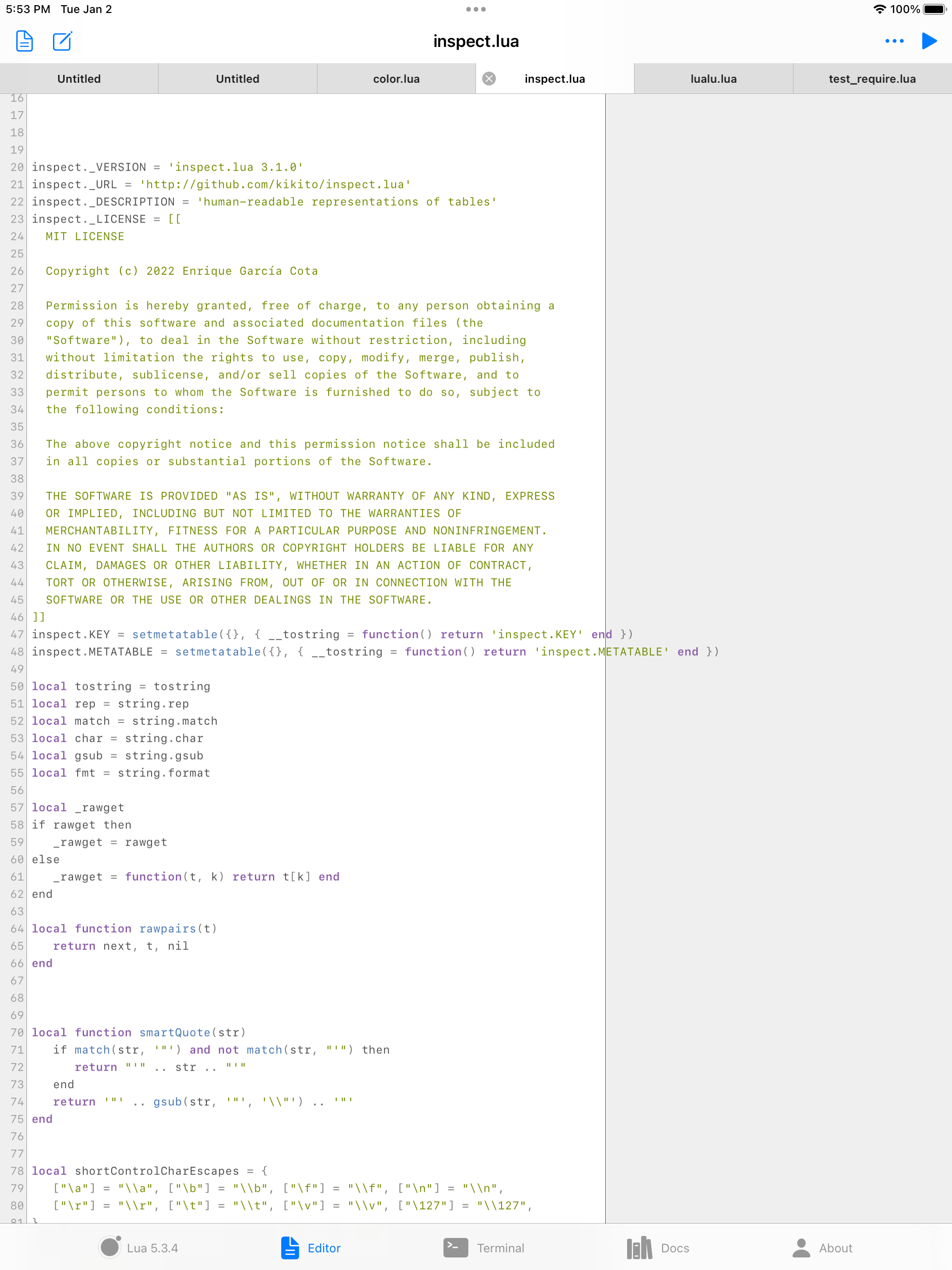 LuaLu REPL - Learn Lua Coding