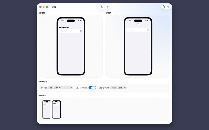 Duo: Compare app screenshots screenshot