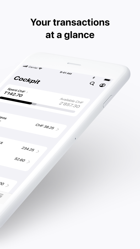 #2. one – control over your cards (iOS) Podle: Viseca Payment Services SA