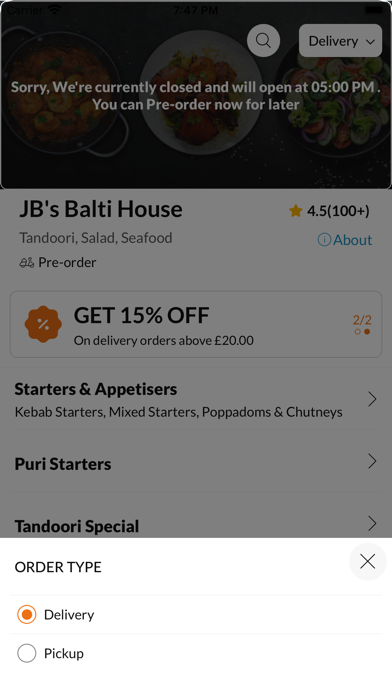 JB's Balti House Screenshot