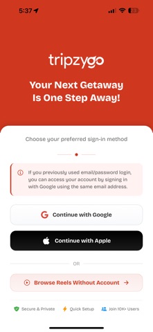 Tripzygo screenshot
