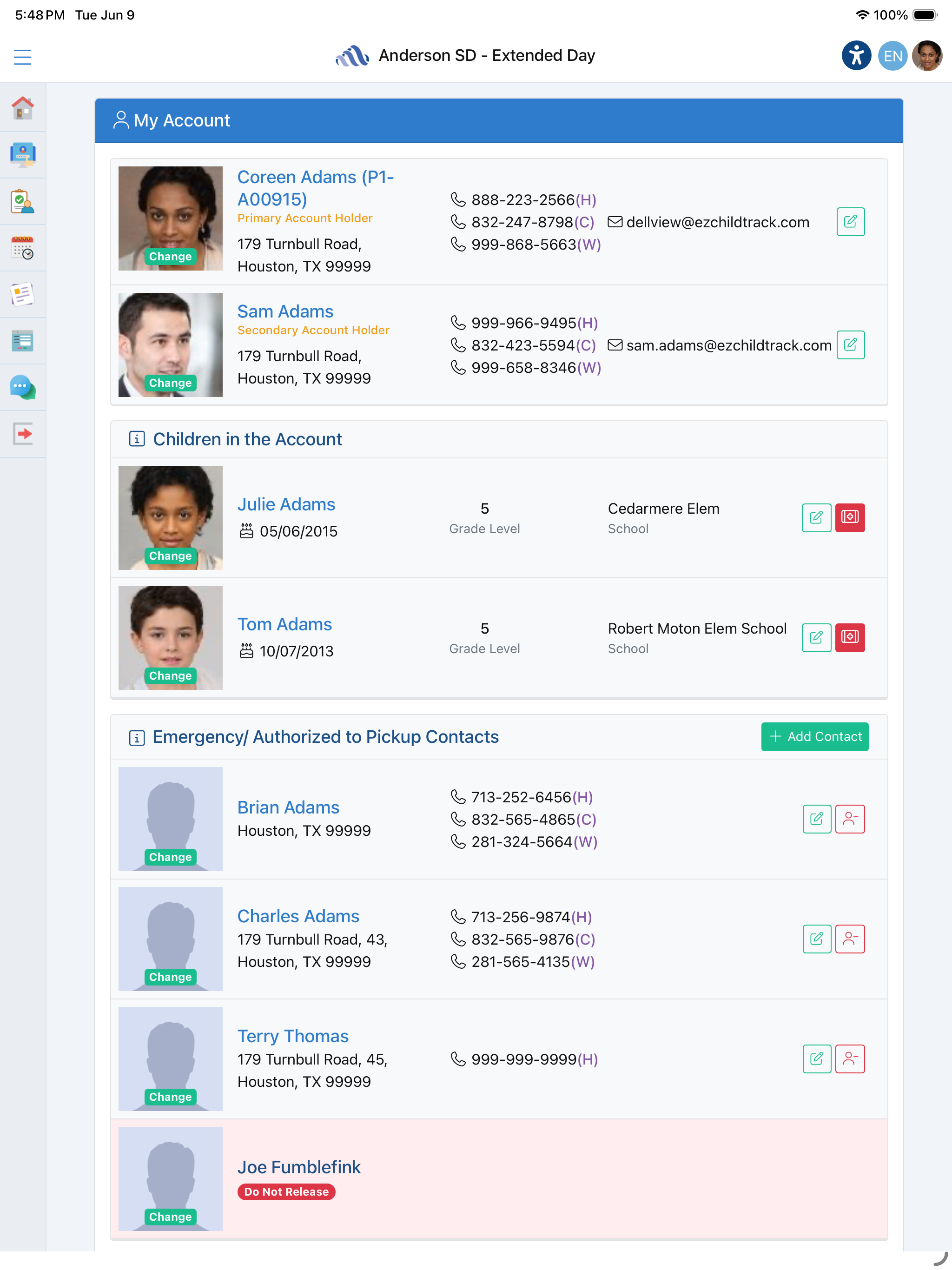 EZChildTrack Parent Portal