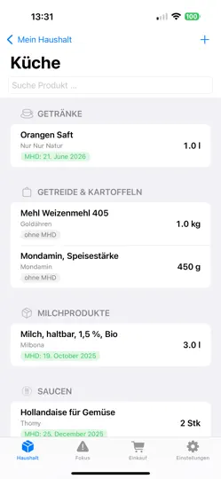 Screenshot von FoodMind auf dem iPhone 3