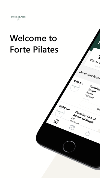 Forte Pilates Studio iPhone screenshot 1 - Health & Fitness app