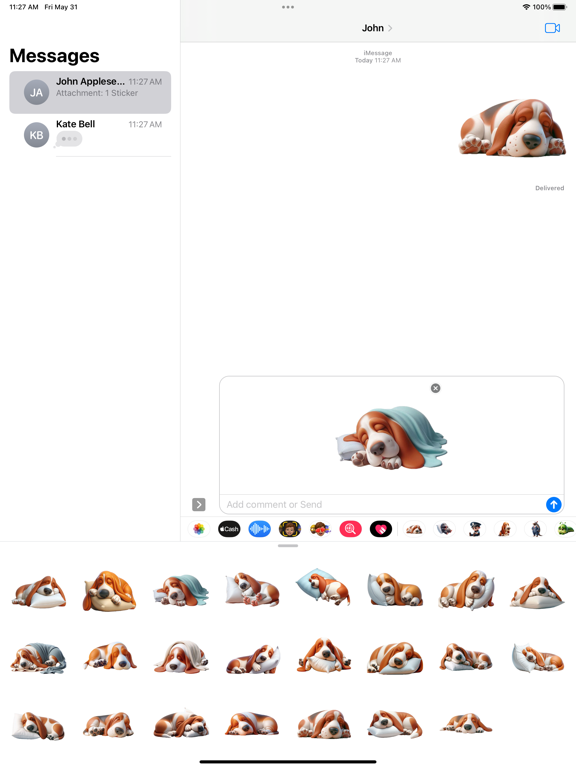 Screenshot #5 pour Sleeping Basset Hound Stickers