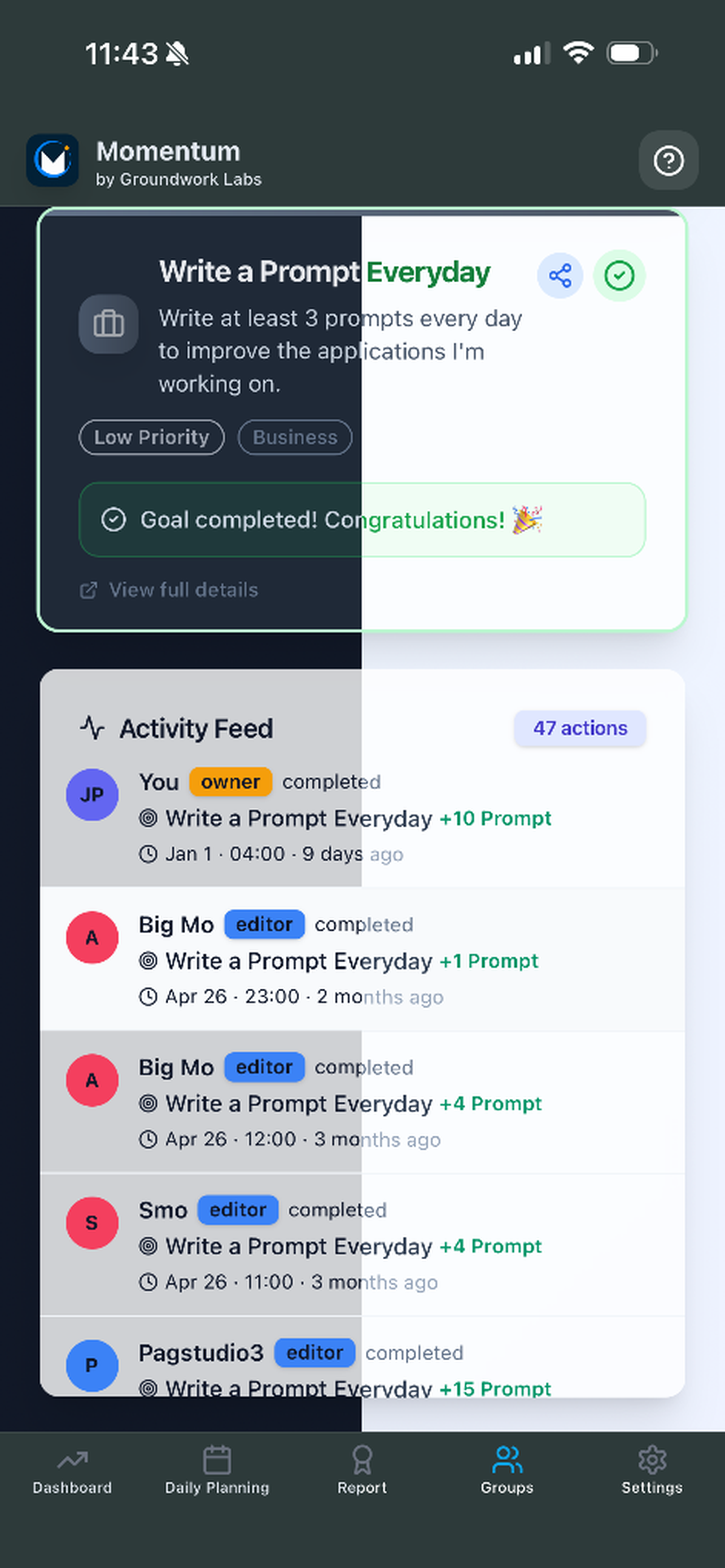 XP Momentum: Goal Tracker screenshot 2