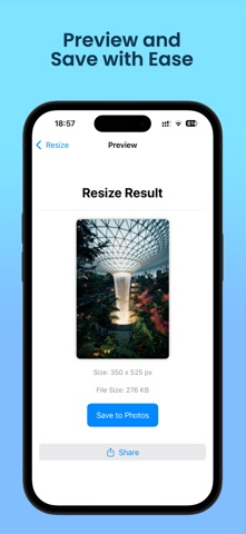 Photo Resize App iPhone screenshot