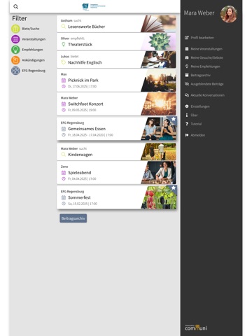 EFG Regensburg iPad screenshot