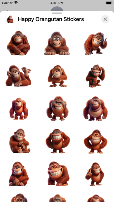 Screenshot #1 pour Happy Orangutan Stickers