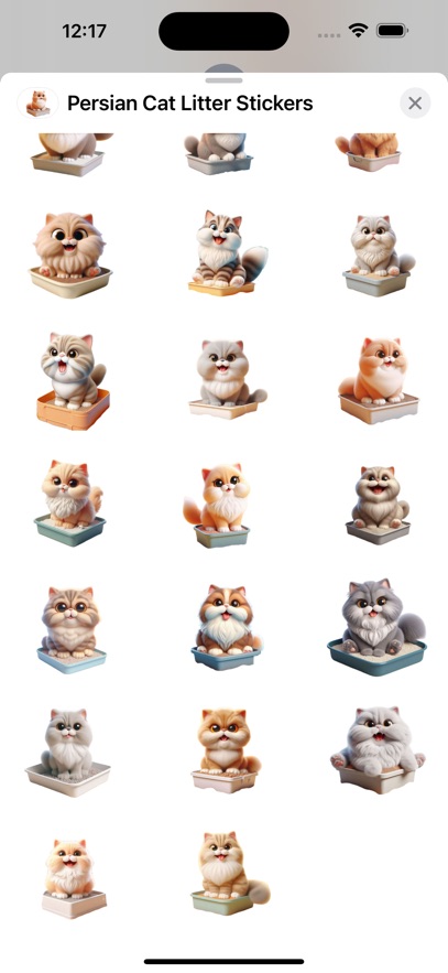 Persian Cat Litter Stickers