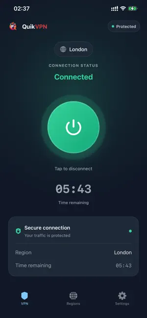QuikVPN screenshot 1