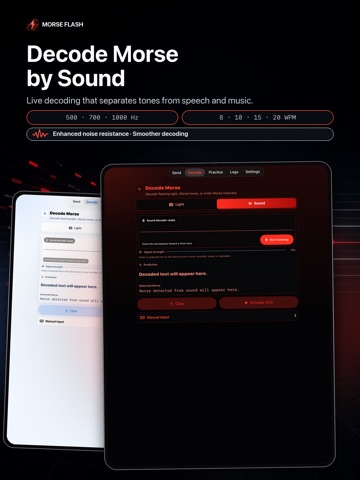 Morse Flash - Code Decoder iPad screenshot