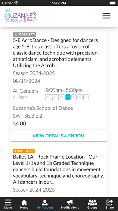 Suzanne's School of Dance Screenshot 4 - AppWisp.com Suzanne's School of Dance Screenshot 4 - AppWisp.com