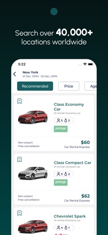 Rental Cars App - Rent a Car iPhone screenshot
