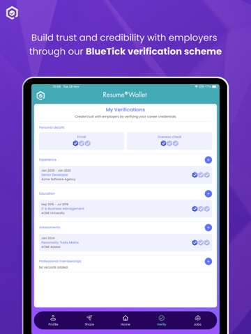 Resume Wallet iPad screenshot