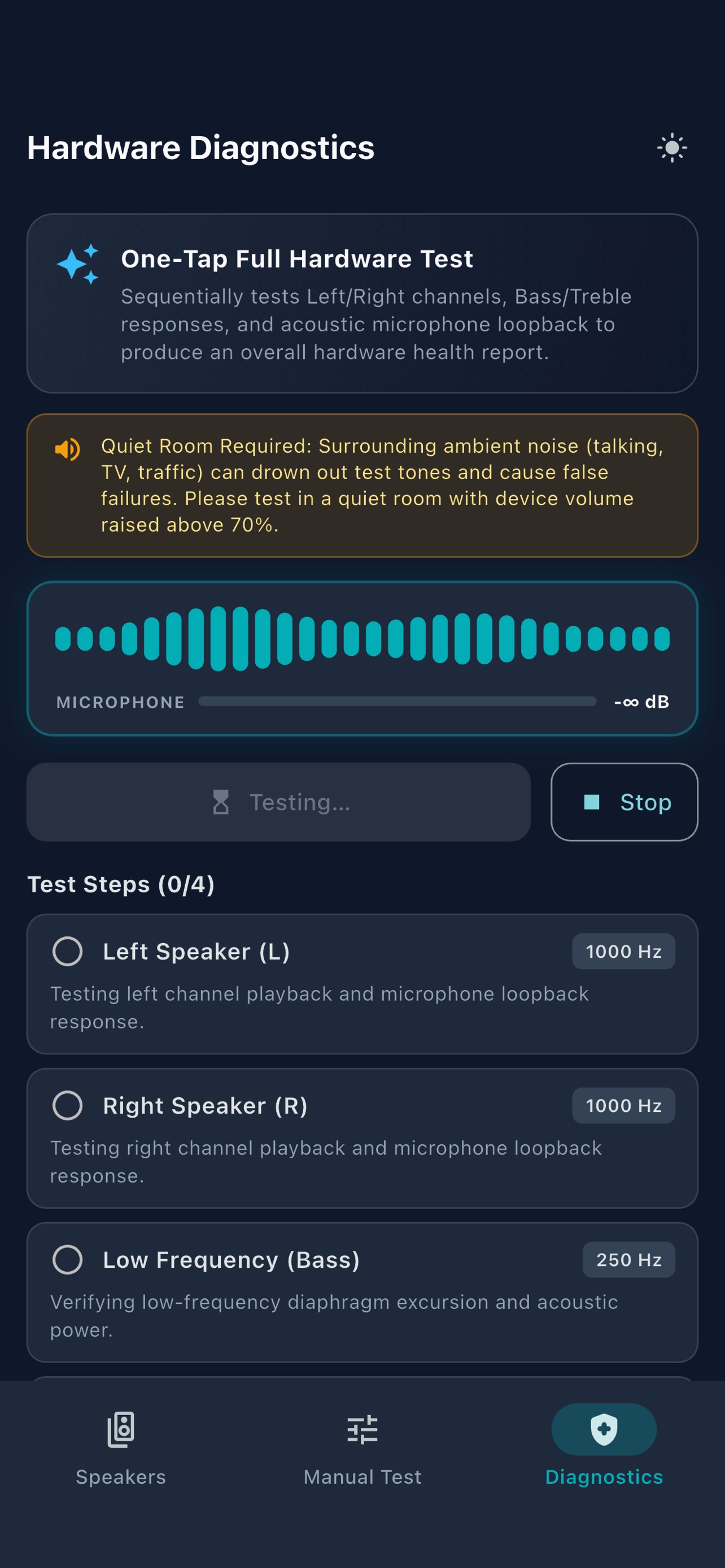 Screenshot 2 of Speaker Test: Audio & Stereo
