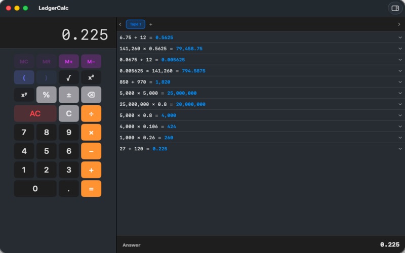 LedgerCalc screenshot 2
