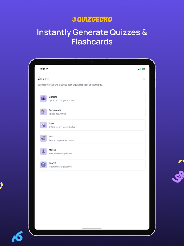 Screenshot of Quizgecko: Study with AI
