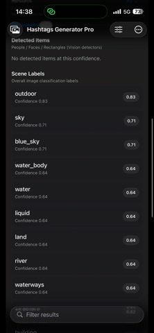 Photos AI Hashtags Generator のスクリーンショット