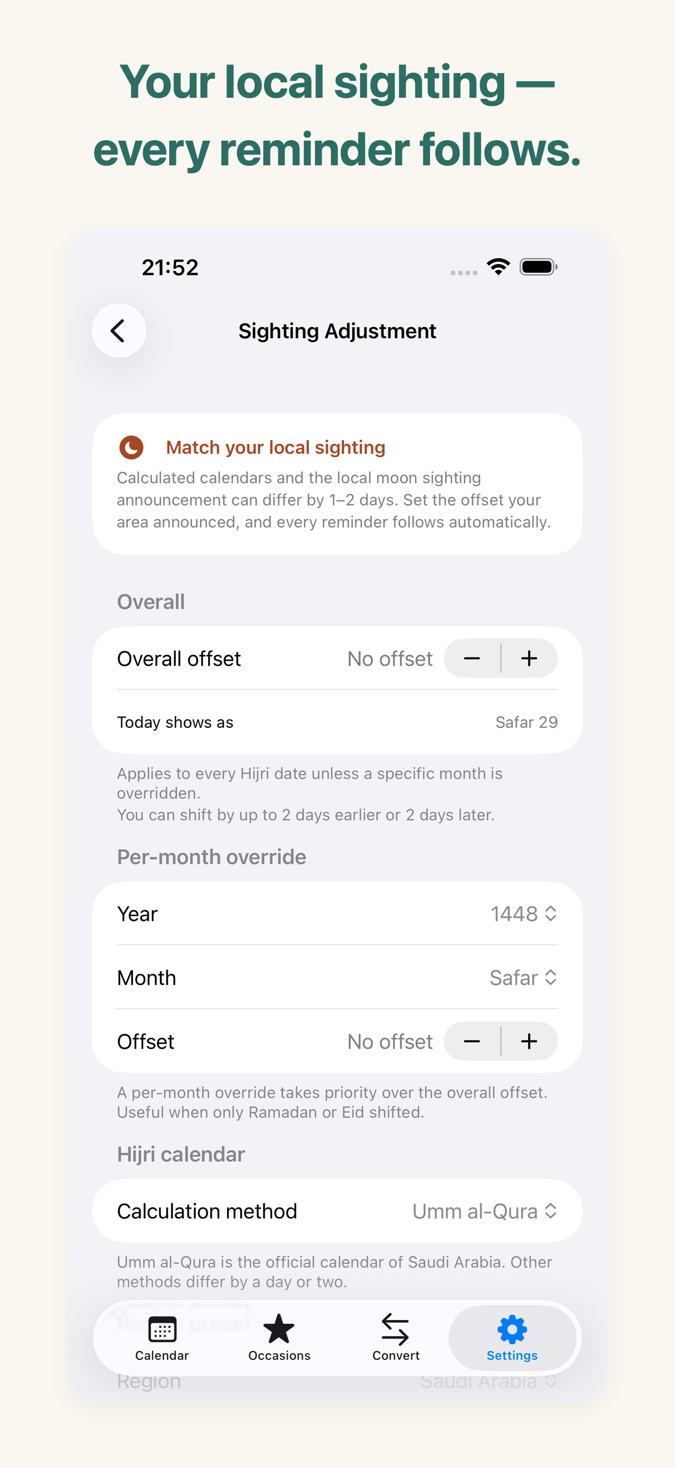Qamari: Hijri Calendar screenshot 3