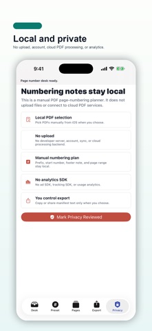 PDF Page Number Private のスクリーンショット