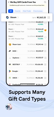 CardSale - We buy gift cards iPhone screenshot
